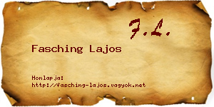 Fasching Lajos névjegykártya