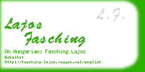 lajos fasching business card